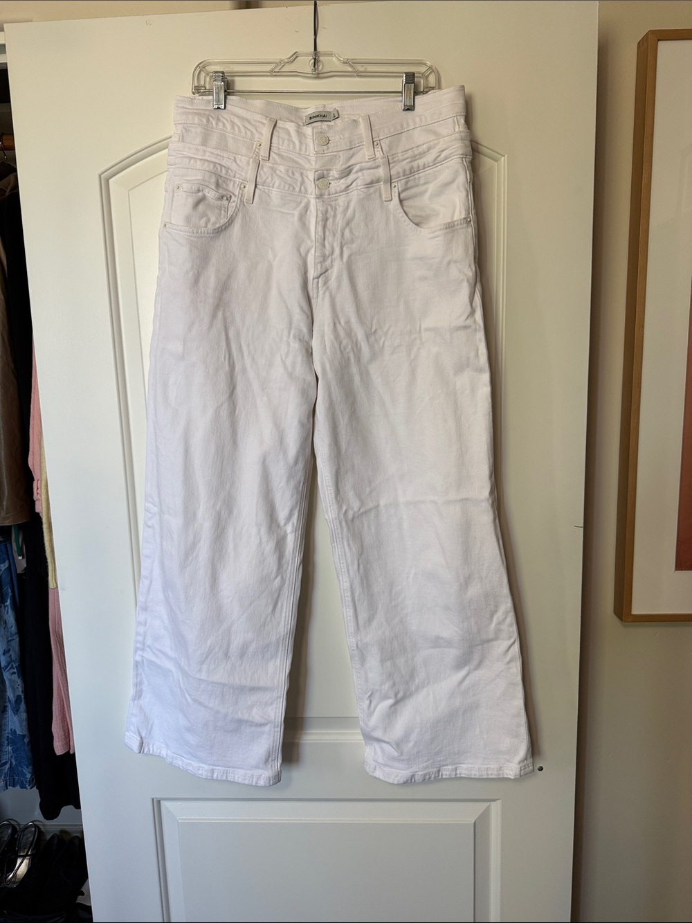 Simkhai White Double Waist Jeans